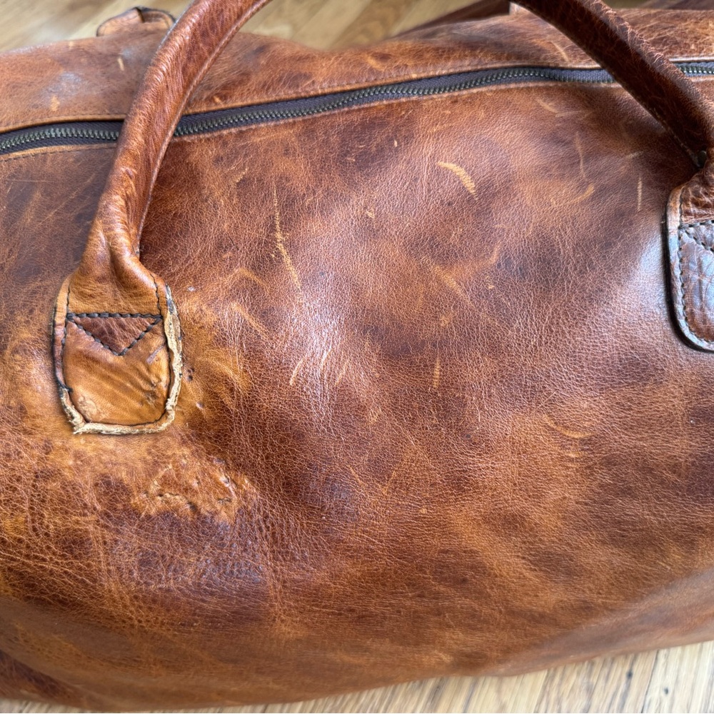 Moore & Giles Brown Leather Benedict Weekend Duffel - Picture 7 of 16